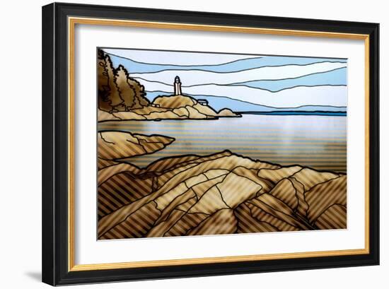 Graphic Lighthouse-Anna Polanski-Framed Art Print