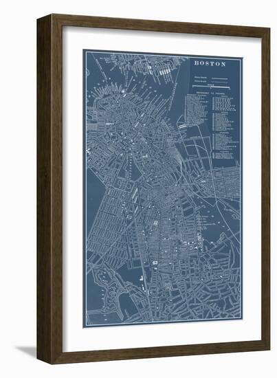 Graphic Map of Boston-Vision Studio-Framed Art Print