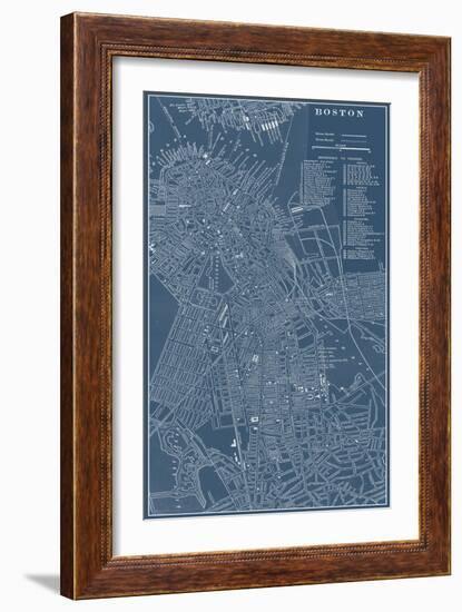 Graphic Map of Boston-Vision Studio-Framed Art Print