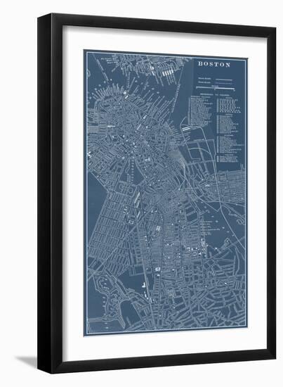 Graphic Map of Boston-Vision Studio-Framed Art Print