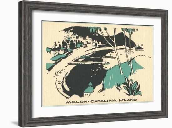 Graphic of Avalon, Catalina Island, California-null-Framed Art Print