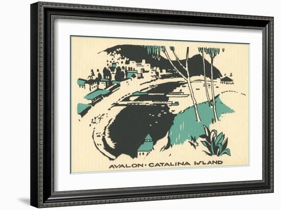 Graphic of Avalon, Catalina Island, California-null-Framed Art Print