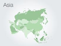 Asia Map-Graphic_photo-Photographic Print