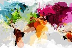 Colourful World Map-GraphINC-Mounted Art Print