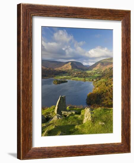Grasmere Lake and Village from Loughrigg Fell, Lake District, Cumbria, England-Gavin Hellier-Framed Photographic Print