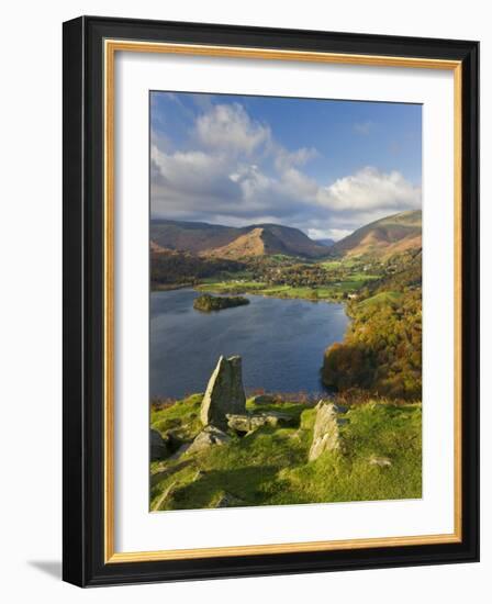 Grasmere Lake and Village from Loughrigg Fell, Lake District, Cumbria, England-Gavin Hellier-Framed Photographic Print