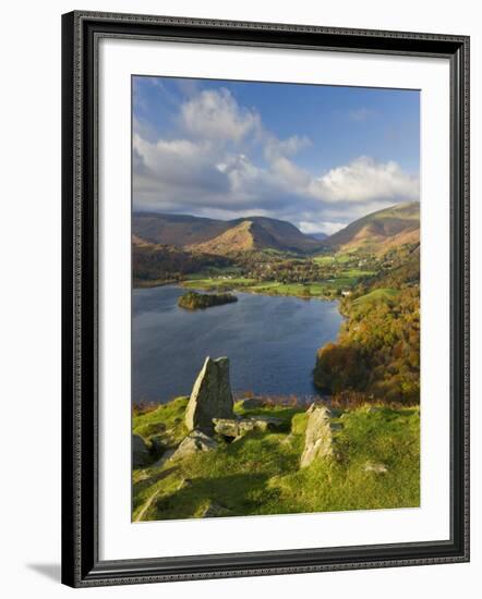 Grasmere Lake and Village from Loughrigg Fell, Lake District, Cumbria, England-Gavin Hellier-Framed Photographic Print