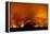 Grass Fire at Night in Pantanal, Brazil-Bence Mate-Framed Premier Image Canvas