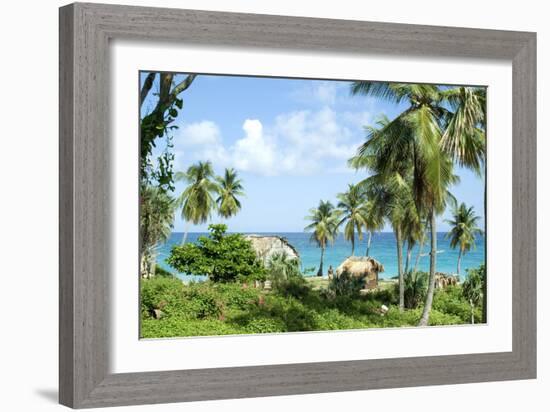 Grass Huts, Baoruca, Dominican Republic-Natalie Tepper-Framed Photo