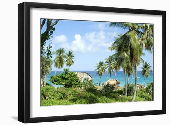 Grass Huts, Baoruca, Dominican Republic-Natalie Tepper-Framed Photo