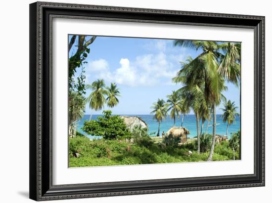 Grass Huts, Baoruca, Dominican Republic-Natalie Tepper-Framed Photo