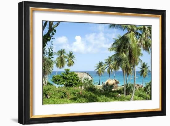 Grass Huts, Baoruca, Dominican Republic-Natalie Tepper-Framed Photo