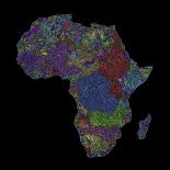 River Basins Of Africa In Rainbow Colours-Grasshopper Geography-Giclee Print