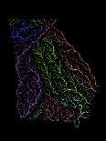 River Basins Of Oregon In Rainbow Colours-Grasshopper Geography-Giclee Print