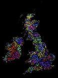River Basins of the British Isles in Rainbow Colours-Grasshopper Geography-Giclee Print