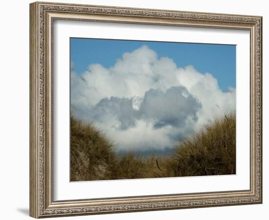 Grassy Sand Dunes and Clouds-Katrin Adam-Framed Photographic Print