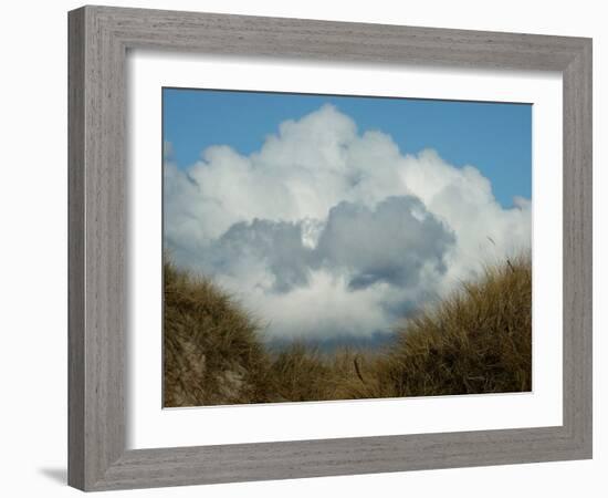 Grassy Sand Dunes and Clouds-Katrin Adam-Framed Photographic Print