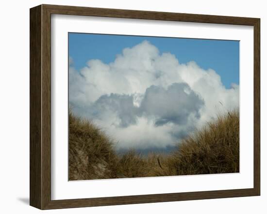 Grassy Sand Dunes and Clouds-Katrin Adam-Framed Photographic Print