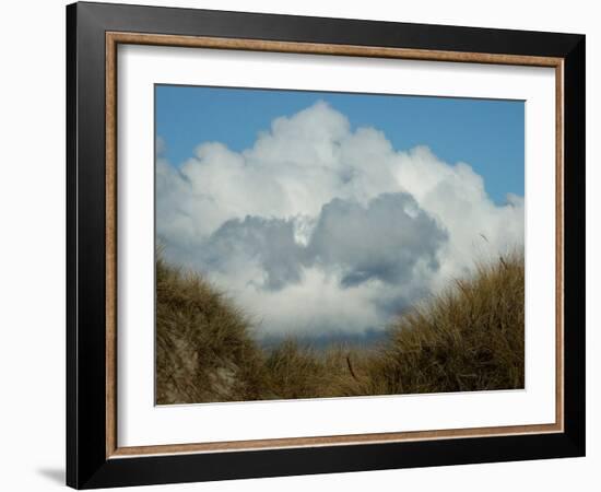 Grassy Sand Dunes and Clouds-Katrin Adam-Framed Photographic Print