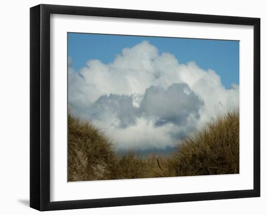 Grassy Sand Dunes and Clouds-Katrin Adam-Framed Photographic Print