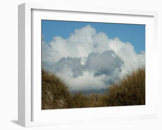 Grassy Sand Dunes and Clouds-Katrin Adam-Framed Photographic Print