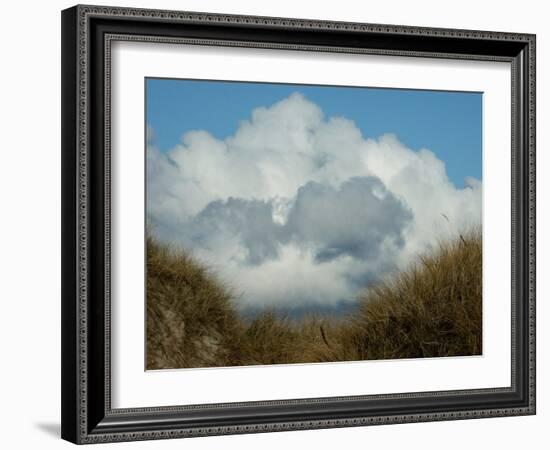 Grassy Sand Dunes and Clouds-Katrin Adam-Framed Photographic Print