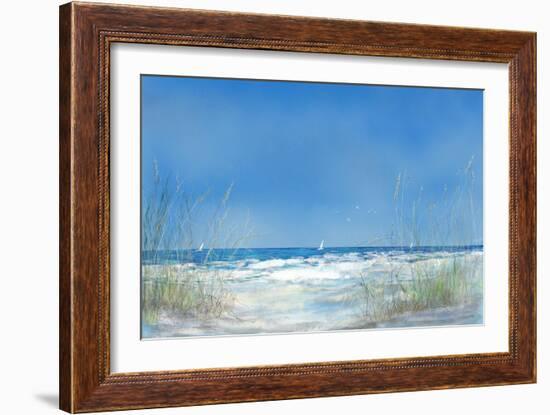 Grassy Seascape-Julie DeRice-Framed Art Print