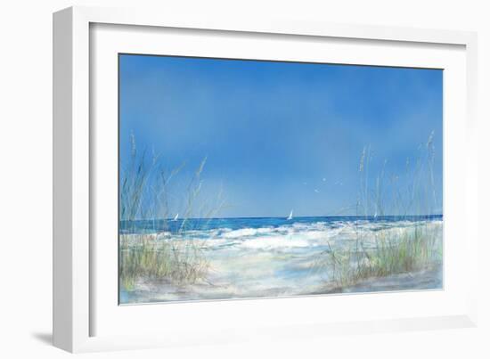 Grassy Seascape-Julie DeRice-Framed Art Print