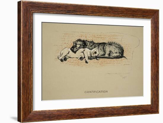 Gratification, 1930, 1st Edition of Sleeping Partners-Cecil Aldin-Framed Giclee Print