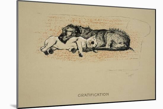 Gratification, 1930, 1st Edition of Sleeping Partners-Cecil Aldin-Mounted Giclee Print