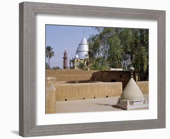 Grave of Al-Mahdi Lies Beneath the Large Mausoleum in Back, His Former Home Is in Foreground, Sudan-Nigel Pavitt-Framed Photographic Print