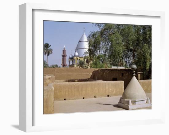 Grave of Al-Mahdi Lies Beneath the Large Mausoleum in Back, His Former Home Is in Foreground, Sudan-Nigel Pavitt-Framed Photographic Print