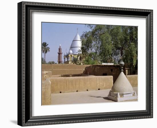 Grave of Al-Mahdi Lies Beneath the Large Mausoleum in Back, His Former Home Is in Foreground, Sudan-Nigel Pavitt-Framed Photographic Print