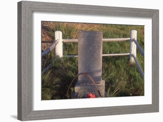 Grave of Mormon Trail Pioneer Rebecca Winters, Who Died of Cholera in Nebraska in 1852-null-Framed Photographic Print