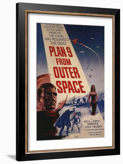 Grave Robbers From Outer Space, 1959, "Plan 9 From Outer Space" Directed by Ed Wood-null-Framed Giclee Print