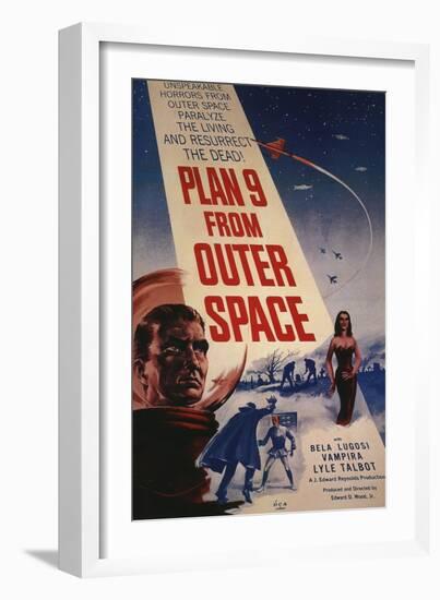 Grave Robbers From Outer Space, 1959, "Plan 9 From Outer Space" Directed by Ed Wood-null-Framed Giclee Print