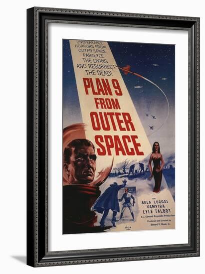 Grave Robbers From Outer Space, 1959, "Plan 9 From Outer Space" Directed by Ed Wood-null-Framed Giclee Print