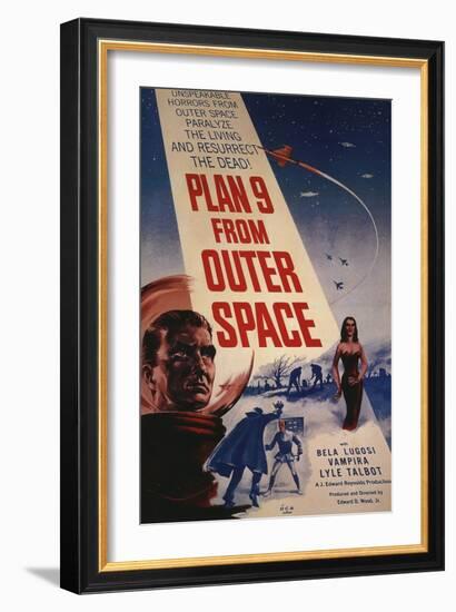 Grave Robbers From Outer Space, 1959, "Plan 9 From Outer Space" Directed by Ed Wood-null-Framed Giclee Print