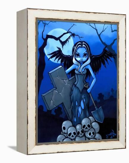 Gravedigger - a Gothic Angel-Jasmine Becket-Griffith-Framed Stretched Canvas