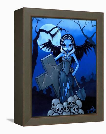 Gravedigger - a Gothic Angel-Jasmine Becket-Griffith-Framed Stretched Canvas