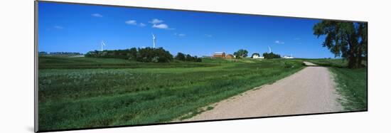 Gravel and dirt road through farm, North Dakota, USA-null-Mounted Photographic Print