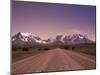 Gravel Road and Cuernos Del Paine, Torres Del Paine National Park, Patagonia, Chile, South America-Jochen Schlenker-Mounted Photographic Print