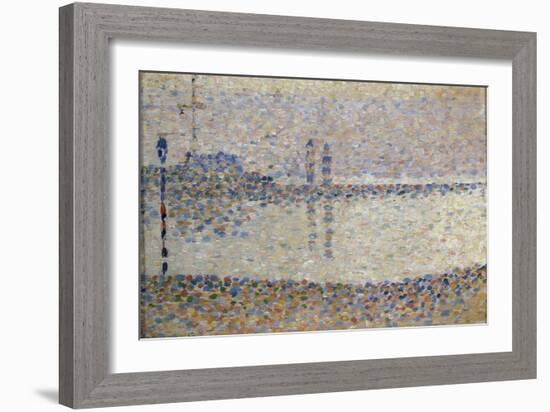 Gravelines: un soir, étude-Georges Seurat-Framed Giclee Print