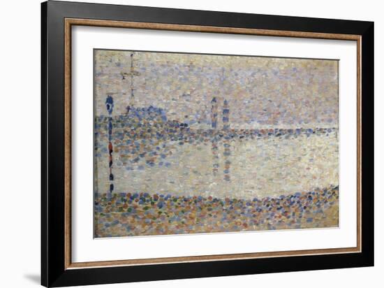 Gravelines: un soir, étude-Georges Seurat-Framed Giclee Print