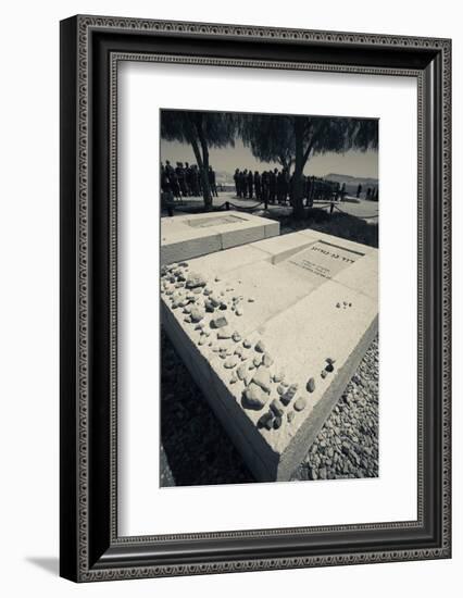 Gravesite of first Israeli Prime Minister David Ben-Gurion and his wife Paula, Sde Boker, Negev...-null-Framed Photographic Print