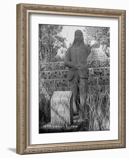 Gravestone of James Butler Hickok with Statue Behind-Alfred Eisenstaedt-Framed Photographic Print