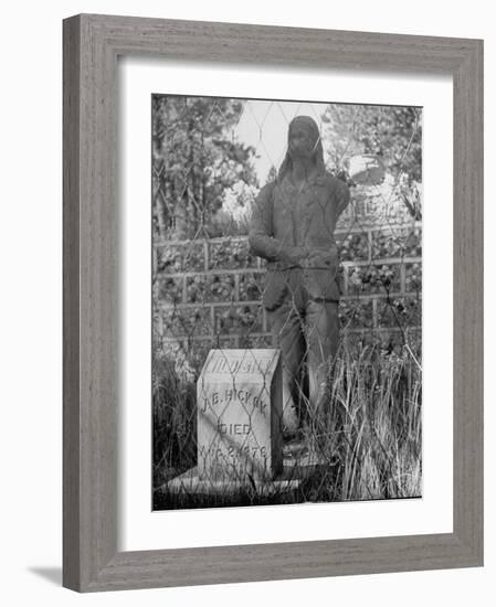 Gravestone of James Butler Hickok with Statue Behind-Alfred Eisenstaedt-Framed Photographic Print