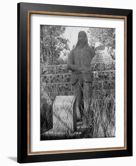 Gravestone of James Butler Hickok with Statue Behind-Alfred Eisenstaedt-Framed Photographic Print