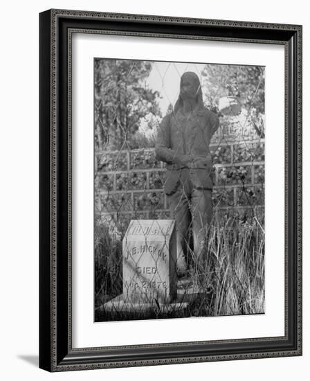 Gravestone of James Butler Hickok with Statue Behind-Alfred Eisenstaedt-Framed Photographic Print