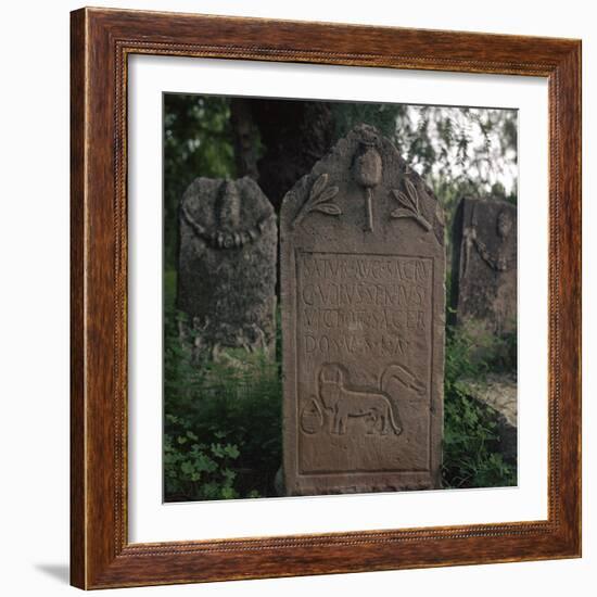 Gravestone to a priest of Saturn in Carthage, 2nd century. Artist: Unknown-Unknown-Framed Giclee Print